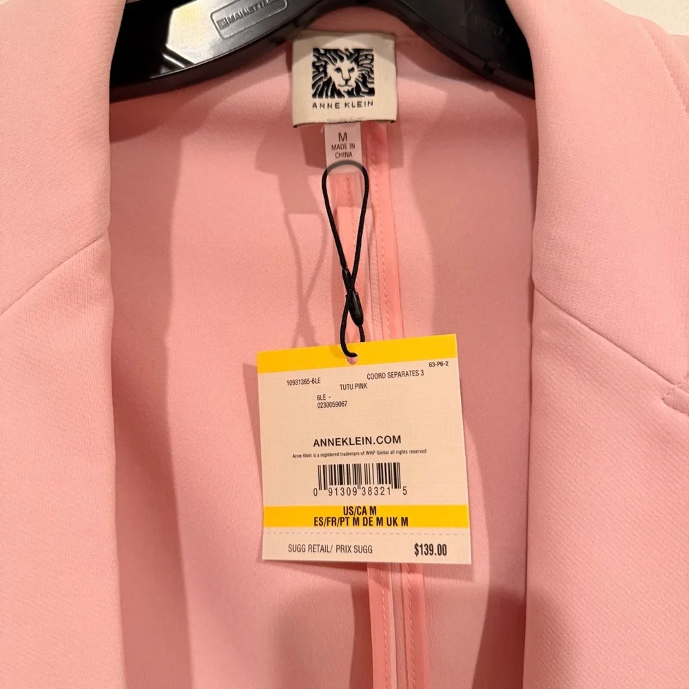 NWT ANNE KLEIN PINK BLAZER SIZE MEDIUM - Picture 3 of 5